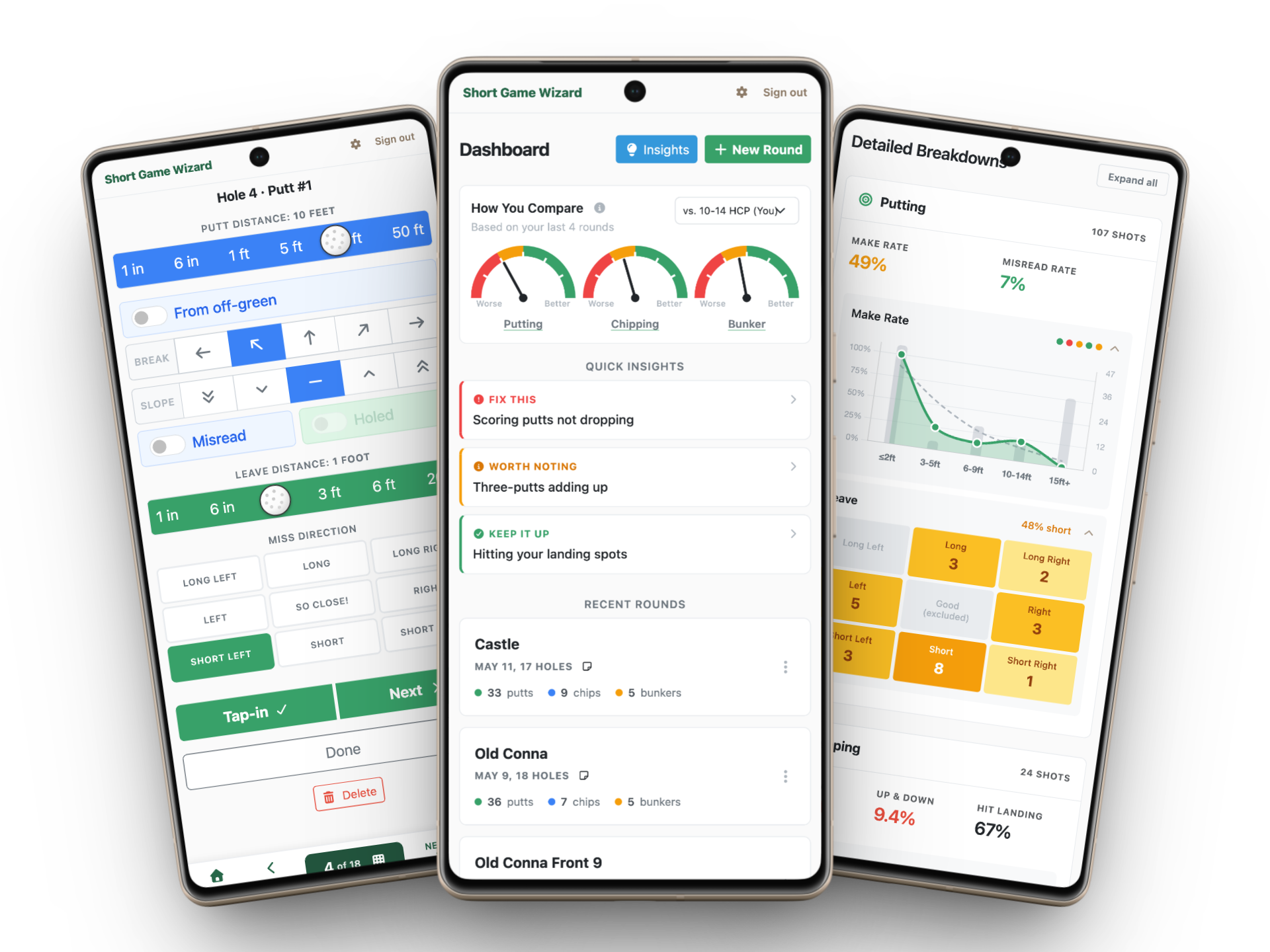 Short Game Wizard app screenshots
